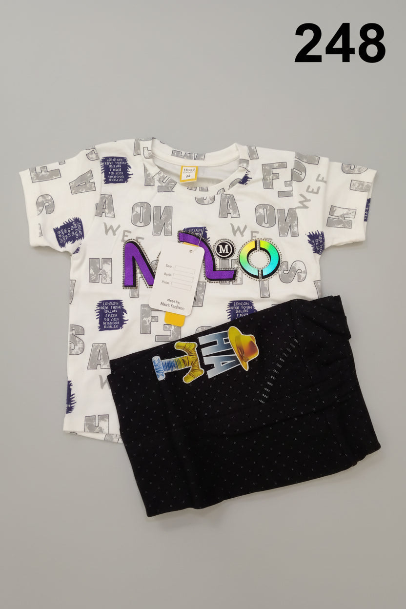 Kids Printed T-Shirt & Shorts Set – ACLO Design 248