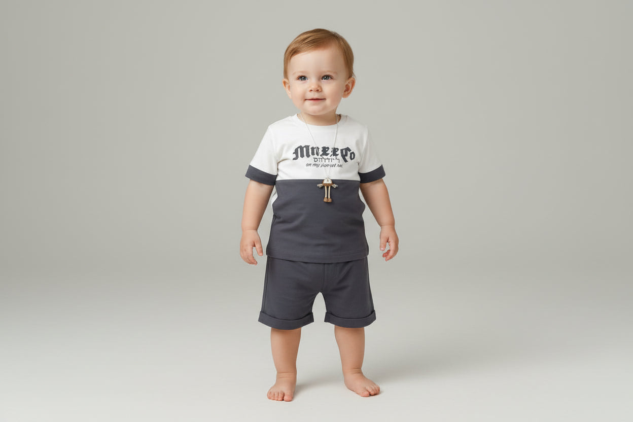 Kids Boys Color Block Printed T-Shirt & Jogger Pants Set 320