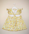 Girls Printed Cotton Dress Yoke & Waist Bow 0004