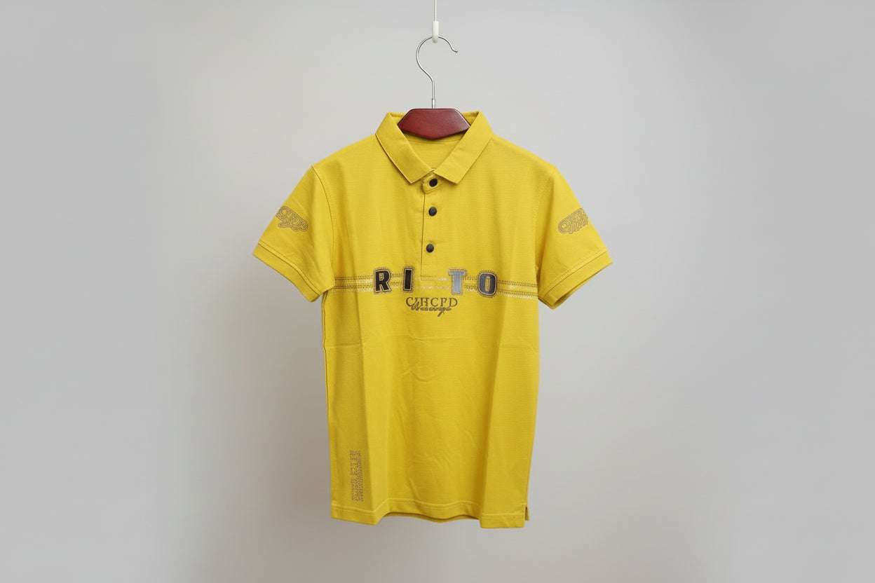 Premium Boys Rhinestone “RITO” Cotton Polo T-Shirt 304