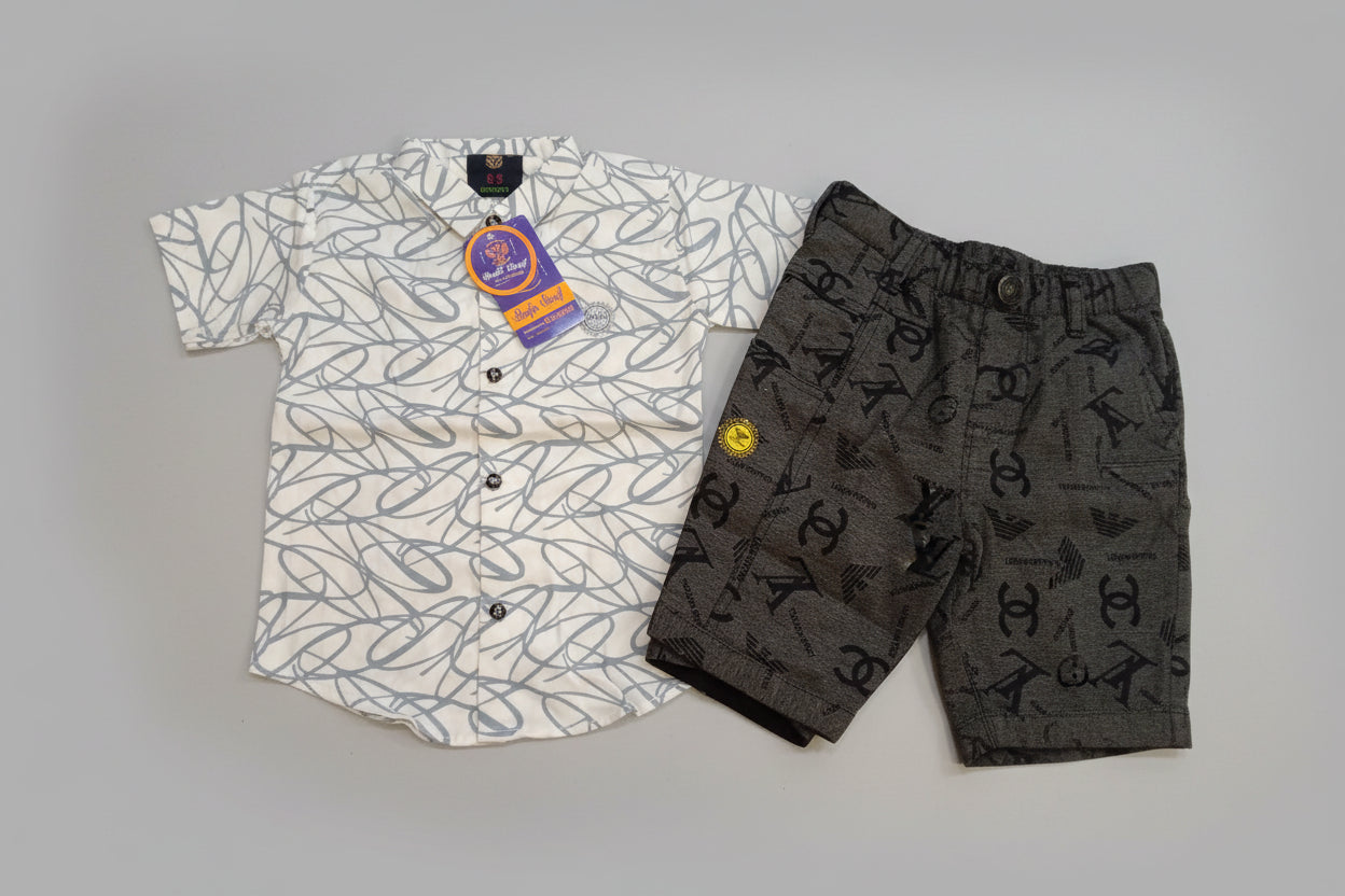 Boys Premium Printed Shirt & Pant Set 381