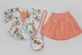 Baby Girls Floral Top & Pleated Skirt Set with Mini Bag (3-Piece Set) 150