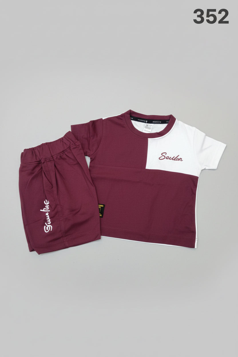 Kids Premium Cotton Co-Ord Set (T-Shirt & Shorts)-352