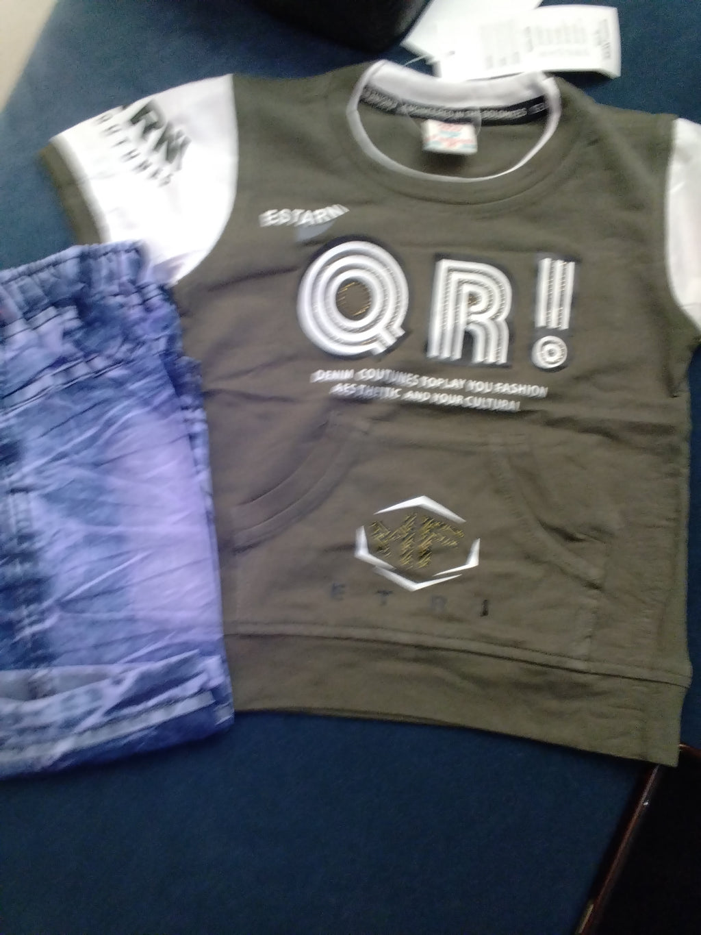 Kids Graphic T-Shirt & Denim Shorts Set (ORI Print) 241