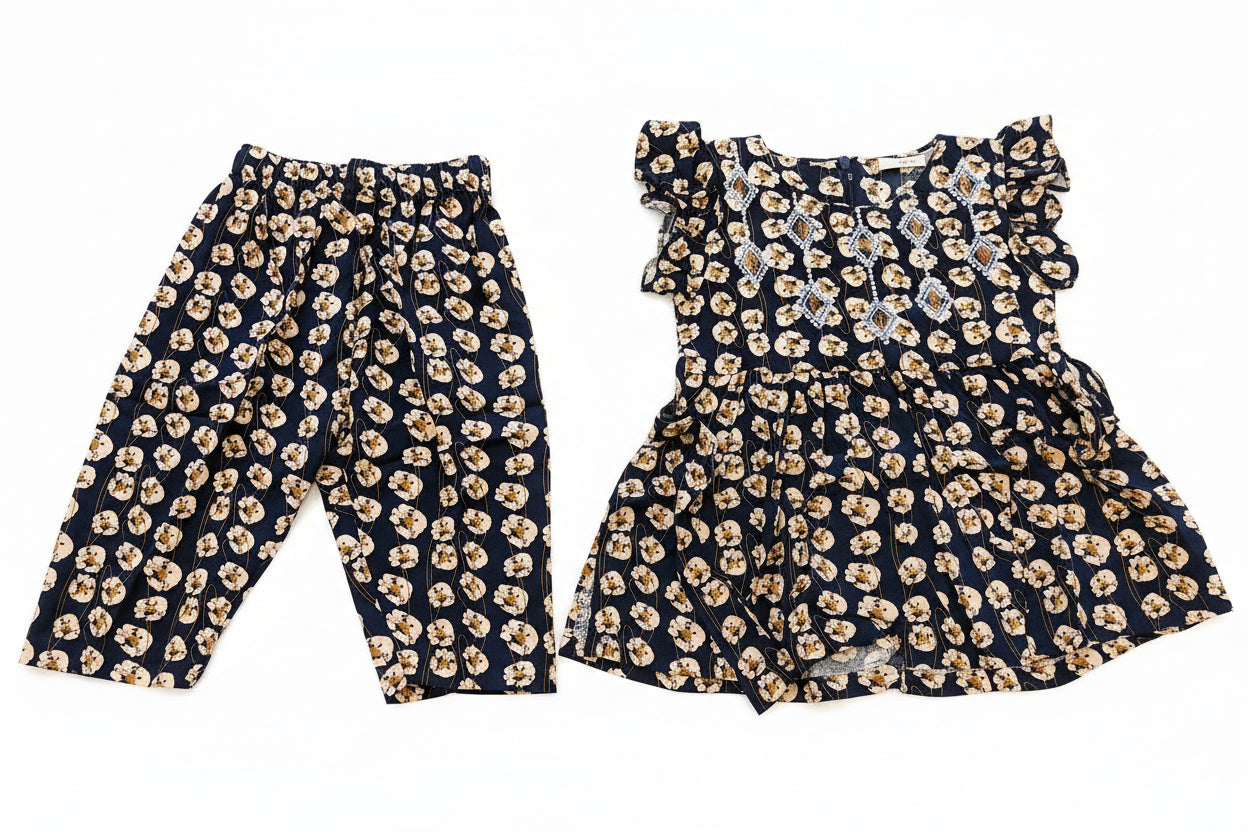 Girls Floral Printed Top & Pant Set (3 Colors) 1890