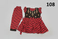 Baby Girl Embroidered Top & Printed Pant Set 107/108 - Red & black