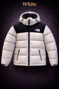 Mens Premium Hooded Puffer Jacket Off White