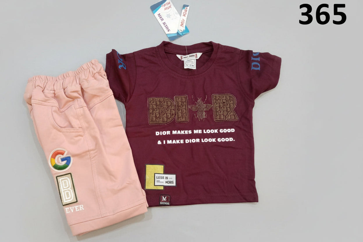 Kids Premium Printed T-Shirt & Shorts Set 365