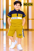 Boys Built For Speed Colorblock Polo T-Shirt & Shorts Set – BO274