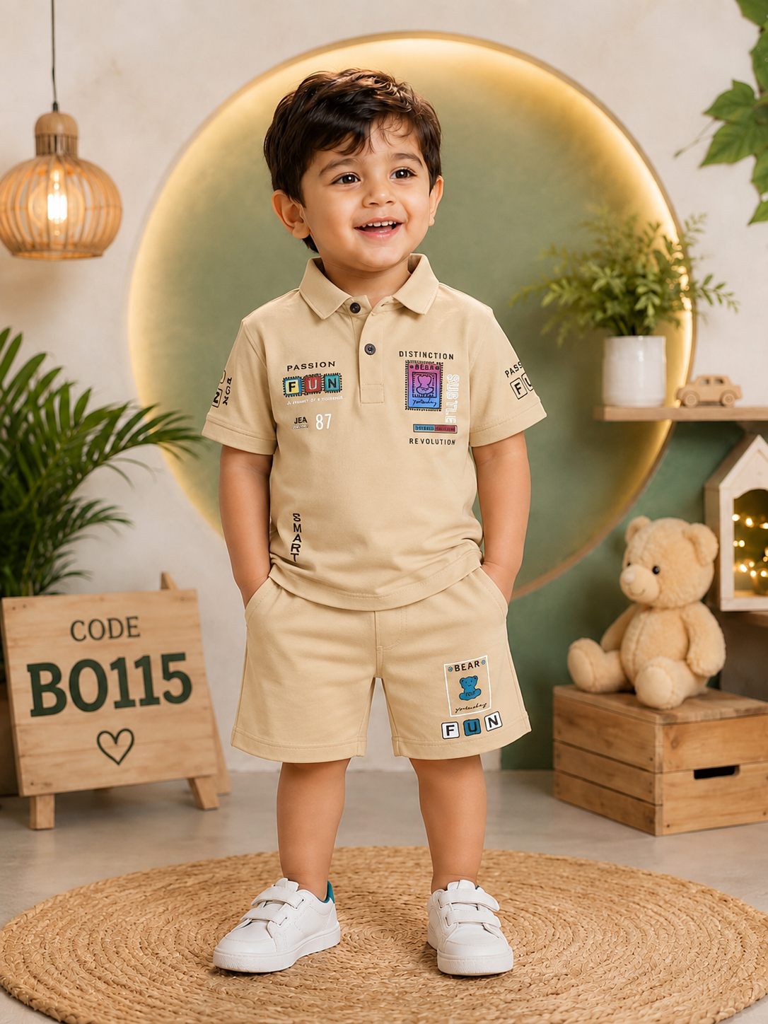 Boys’ Premium Polo T-Shirt & Shorts Set – BO115