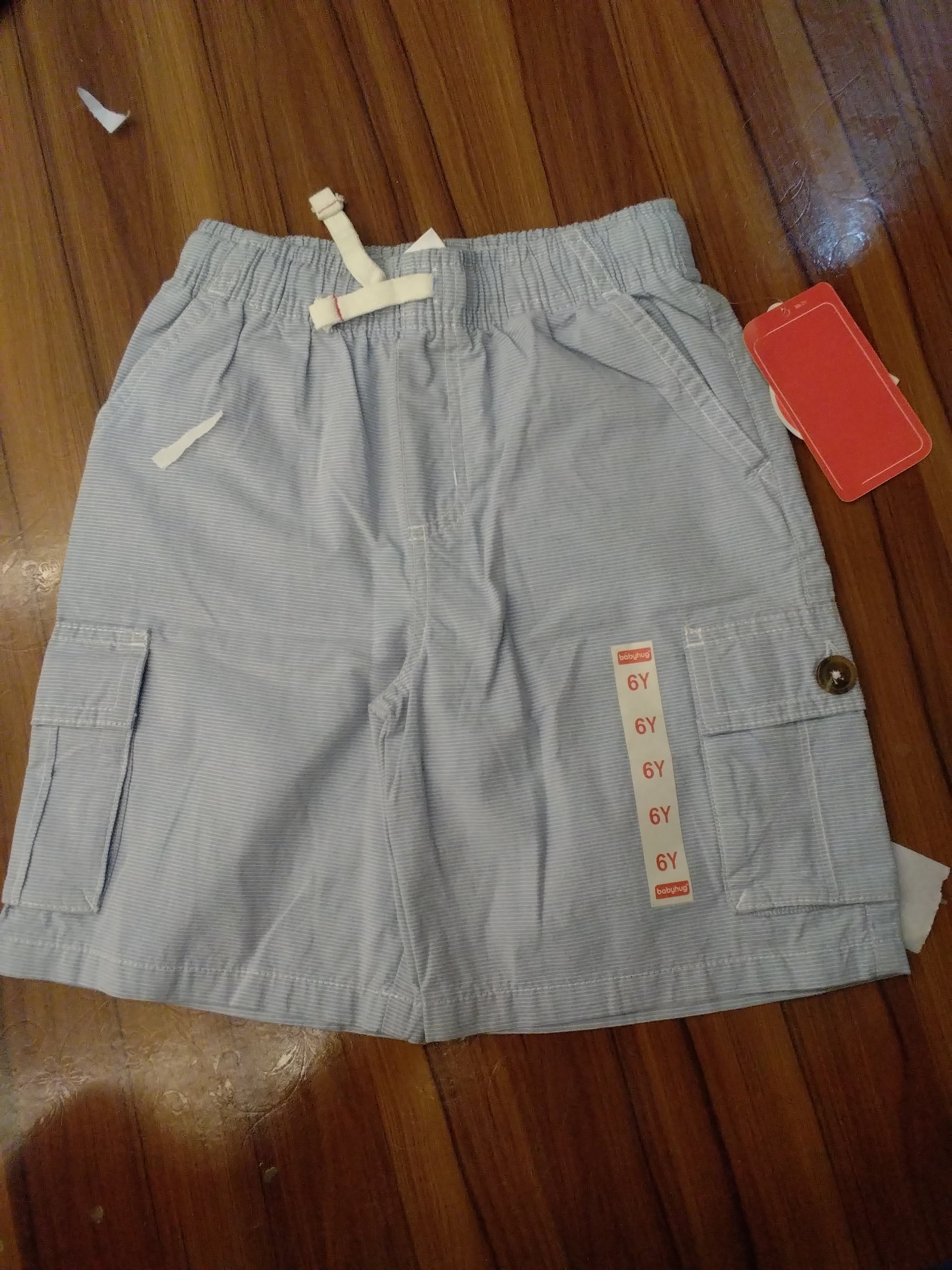 Boys Textured Smart Casual Button Shorts – Light Sky Blue