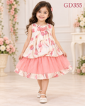 Girls Elegant Floral Layered Party Frock – GD355