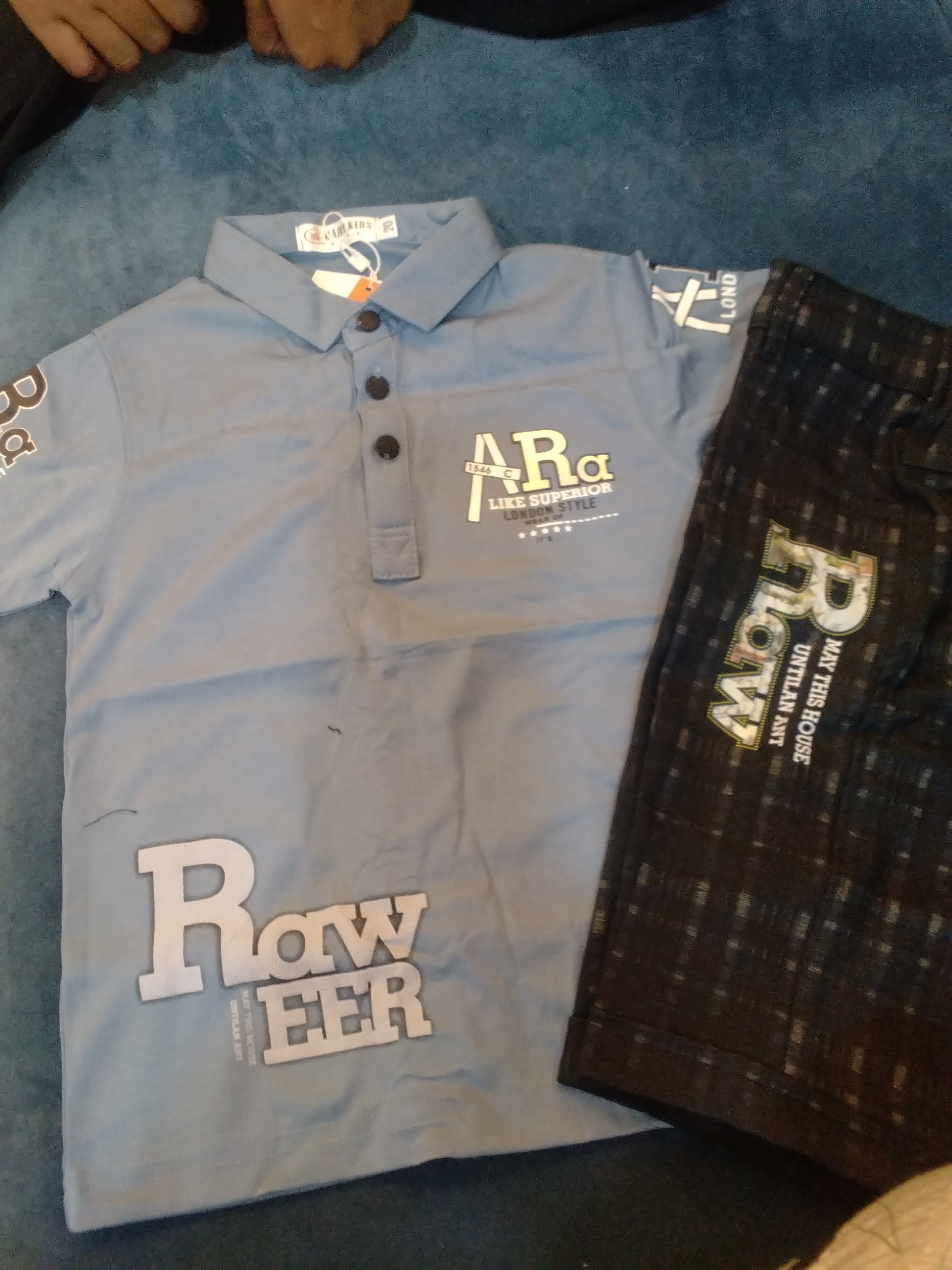 Boys Printed Polo T-Shirt & Trouser Set 252