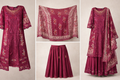 Luxury Georgette+Cotton Sequin Embroidered Kurti 1166