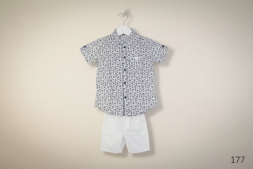 Boys Printed Summer Shirt & Shorts Set 177