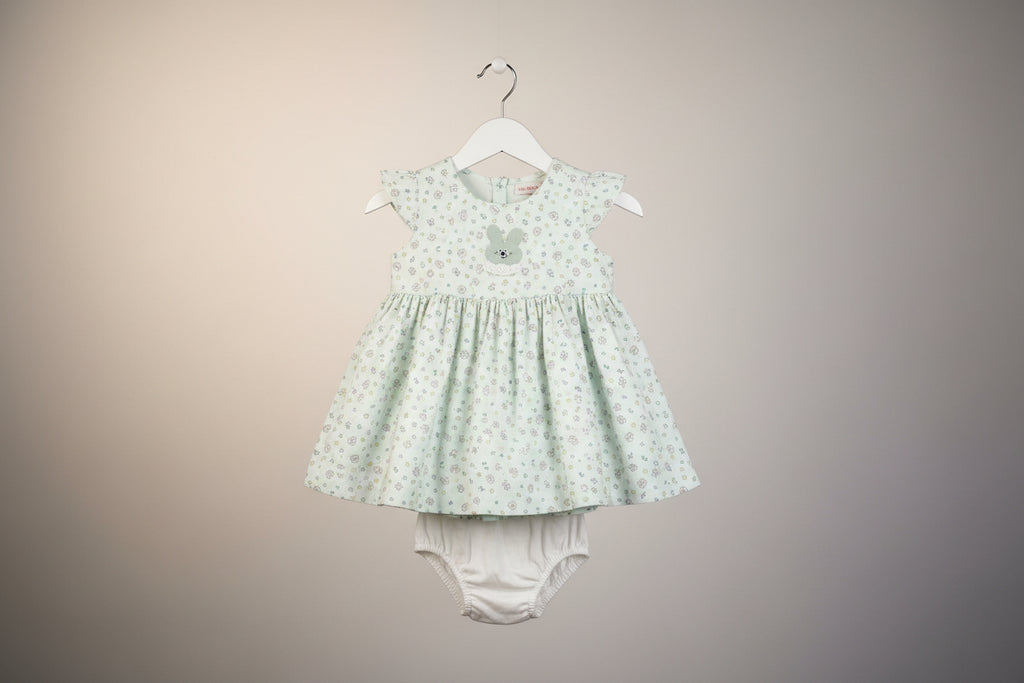 Girls Cotton Dress Set with Bloomers 058