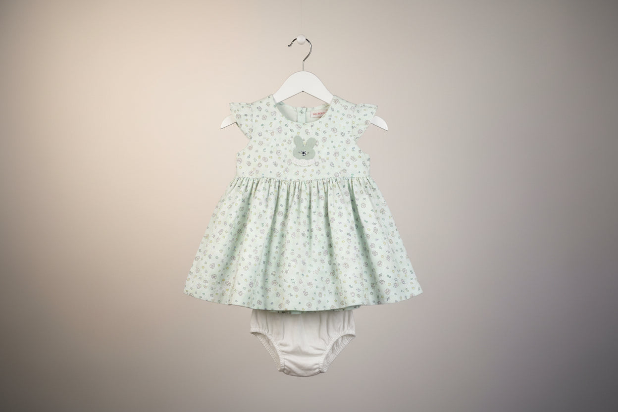 Girls Cotton Dress Set with Bloomers 058