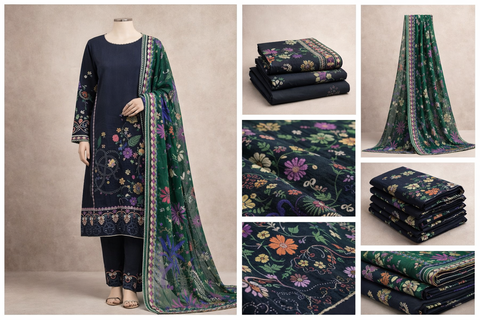 Premium Floral Unready Three Piece-C128