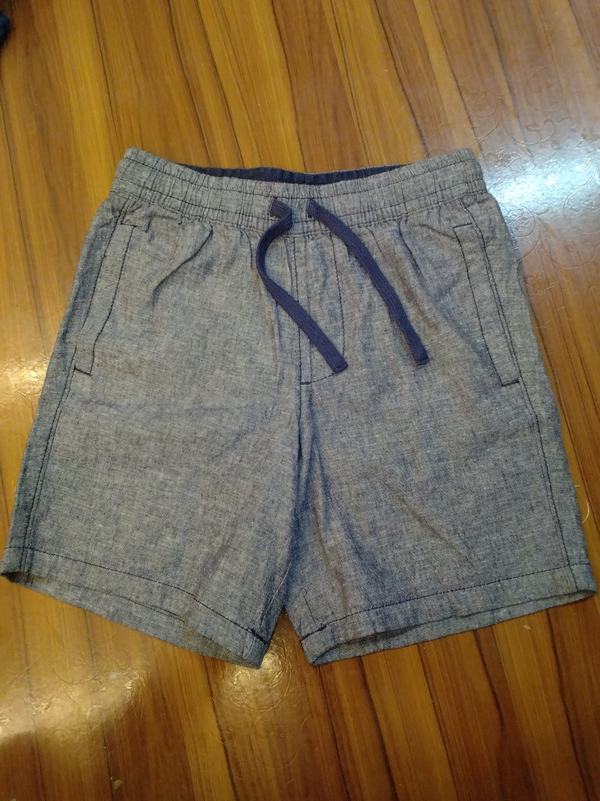 Boys  Textured Smart Casual Button Shorts – Dark Grey