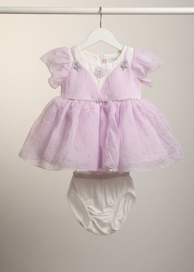 Girls Elegant Party Dress Set with Bloomers 0068