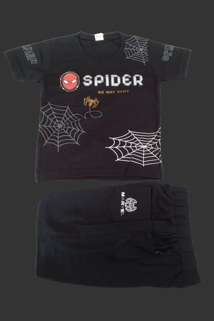 Boys “Spider – No Way Home” Graphic T-Shirt & Shorts Set 344
