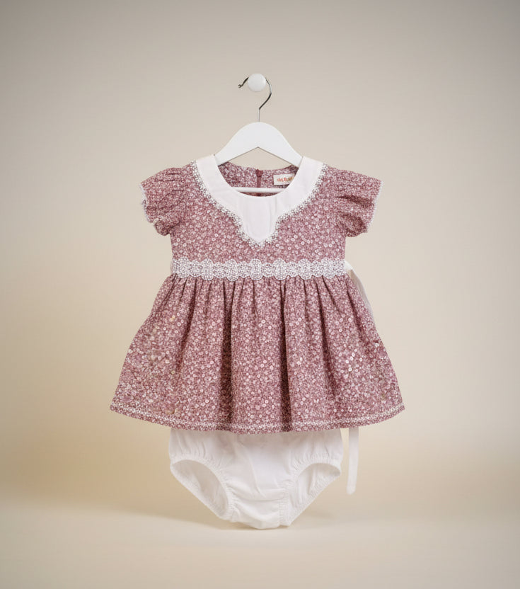Girls Floral Lace Party Dress with Inner Shorts – Pastel Collection.194