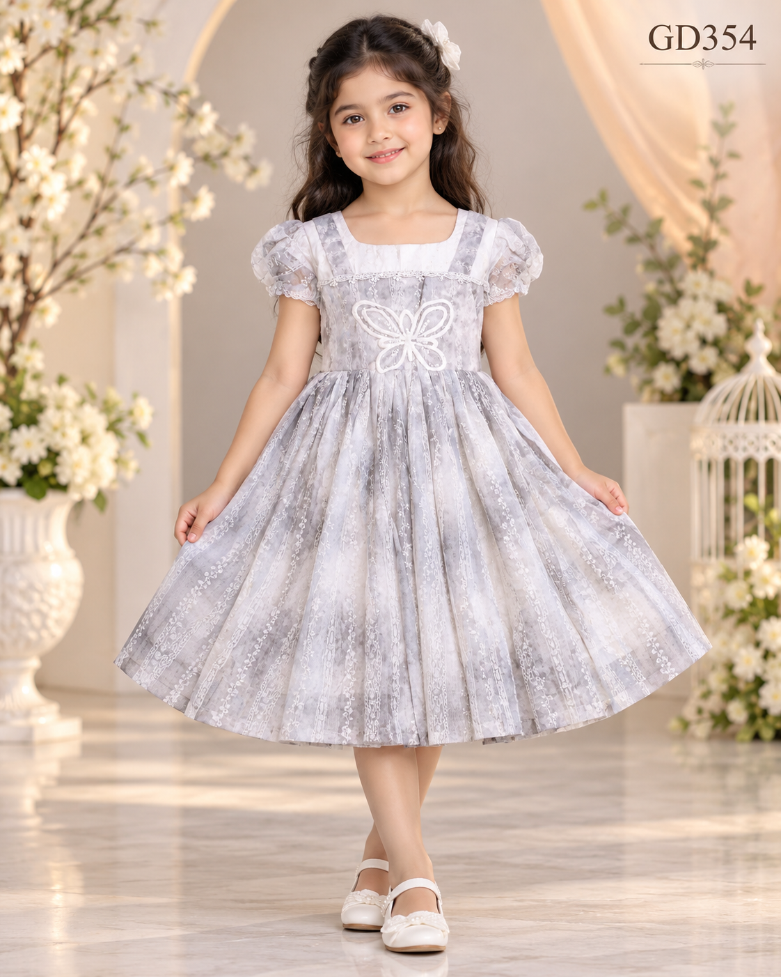 Girls Butterfly Lace Party Frock – GD354