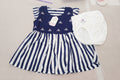 Girls Striped Embellished Top & Shorts Set 108