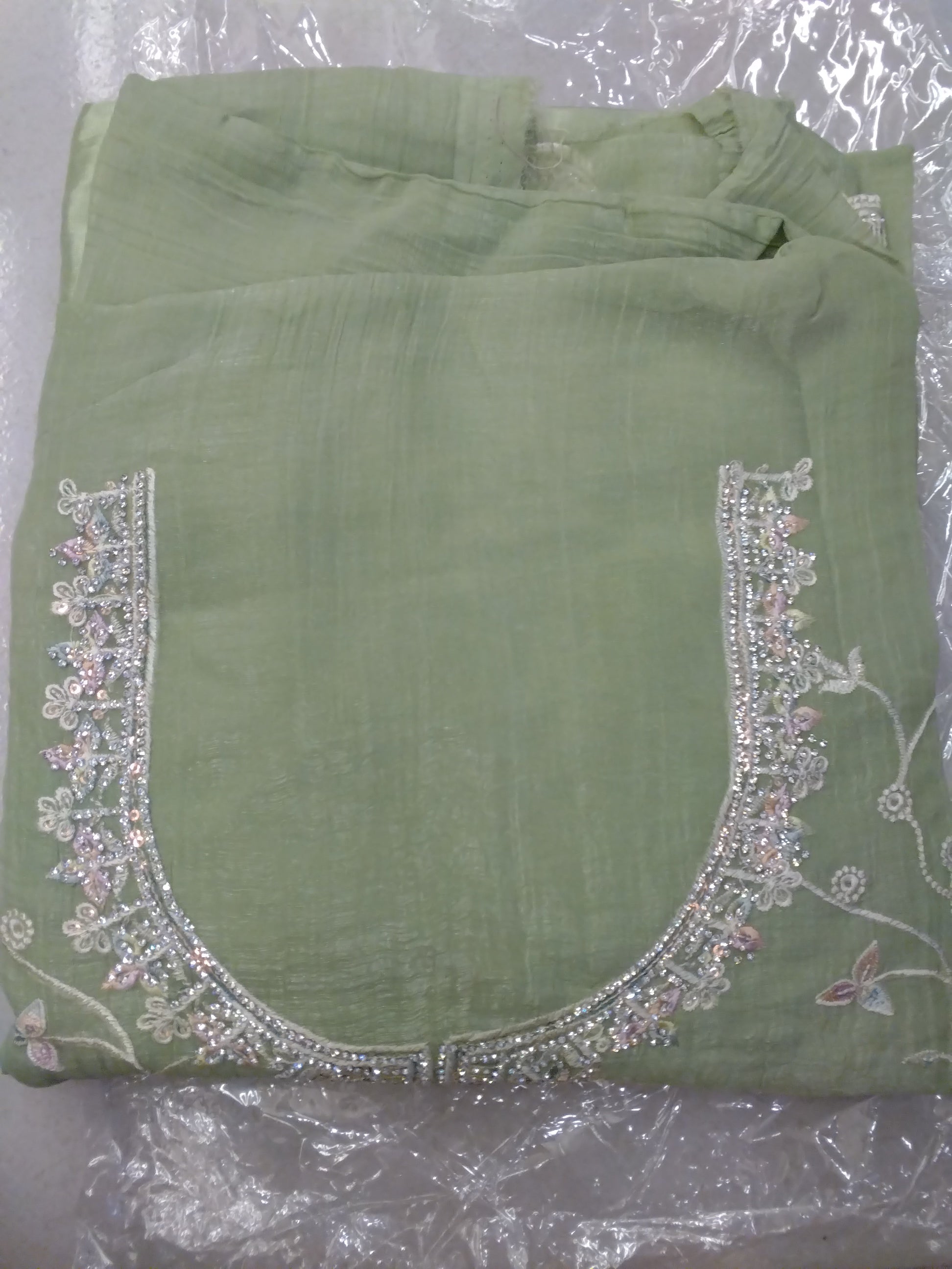 Premium Neck Embroidered Party Dress 014