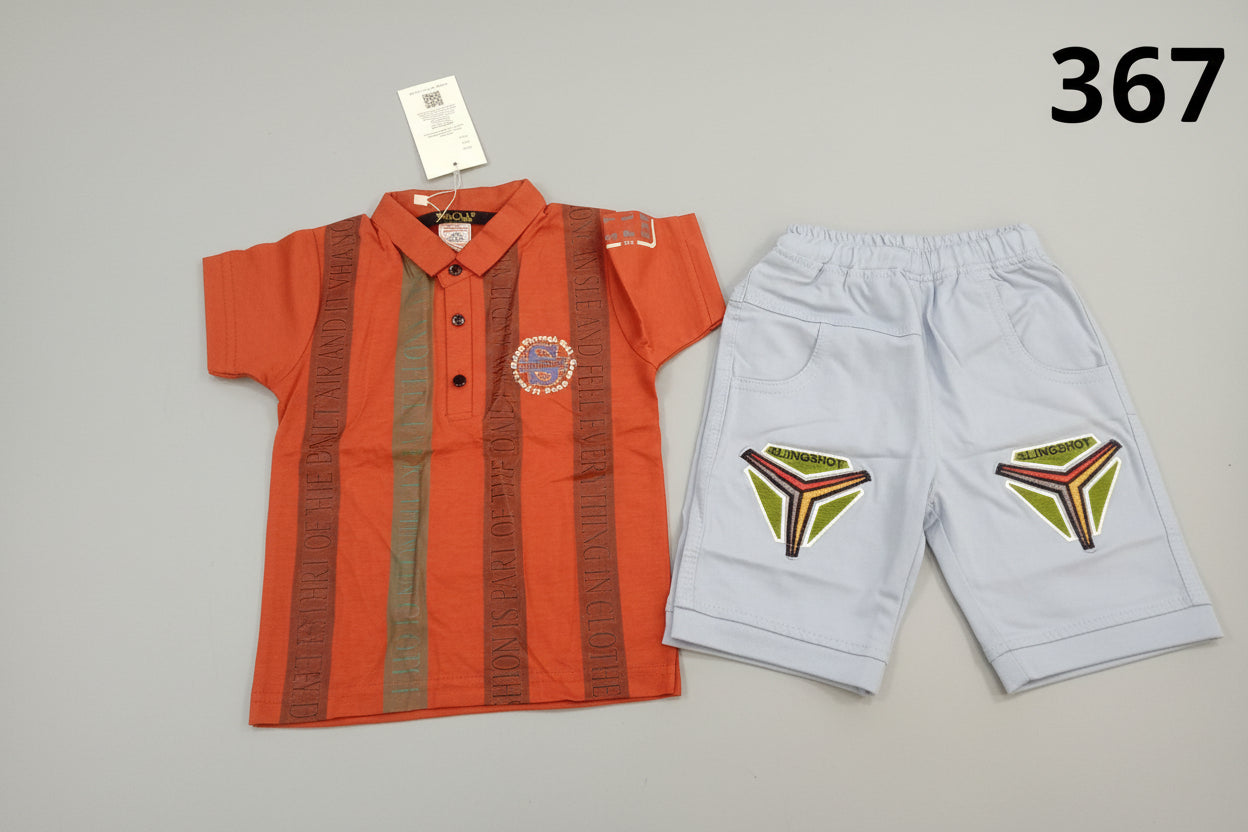 Boys Premium Polo T-Shirt & Shorts Set 367