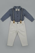 GATSBY Baby Formal Suspender Set – Printed Shirt with Bow Tie MIXED-3 953