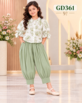 Girls Premium Floral Top & Balloon Pants Set-GD361