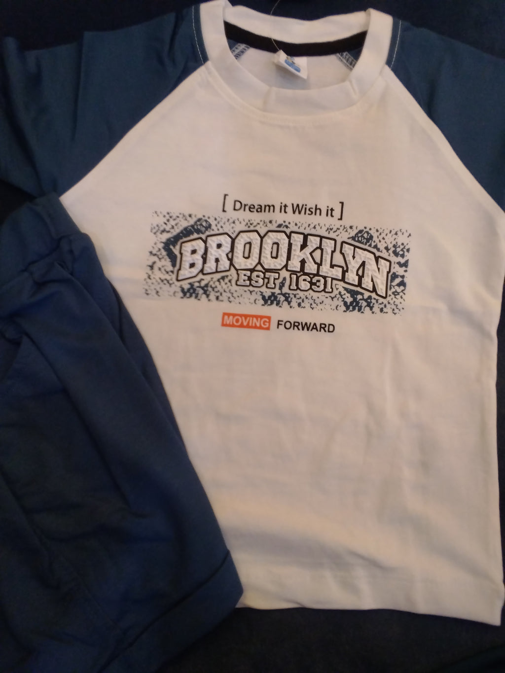 Kids Brooklyn Printed T-Shirt & Shorts Set – Casual Summer Wear.335.