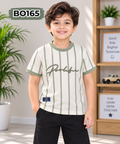 Kids Premium Stripe T-Shirt & Shorts Set- BO165