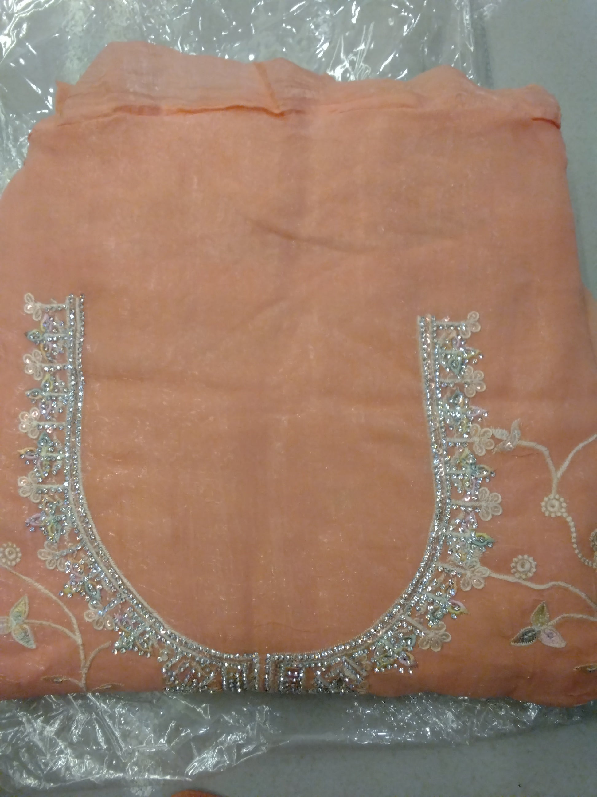 Premium Neck Embroidered Party Dress 014