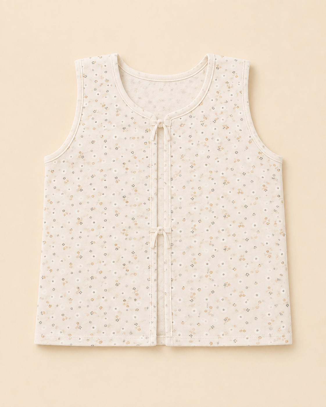 Baby Girls Soft Floral Tie-Front Sleeveless Vest-GD66