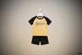 Kids Premium Raglan T-Shirt & Short Co-Ord Set – Brown Print 284