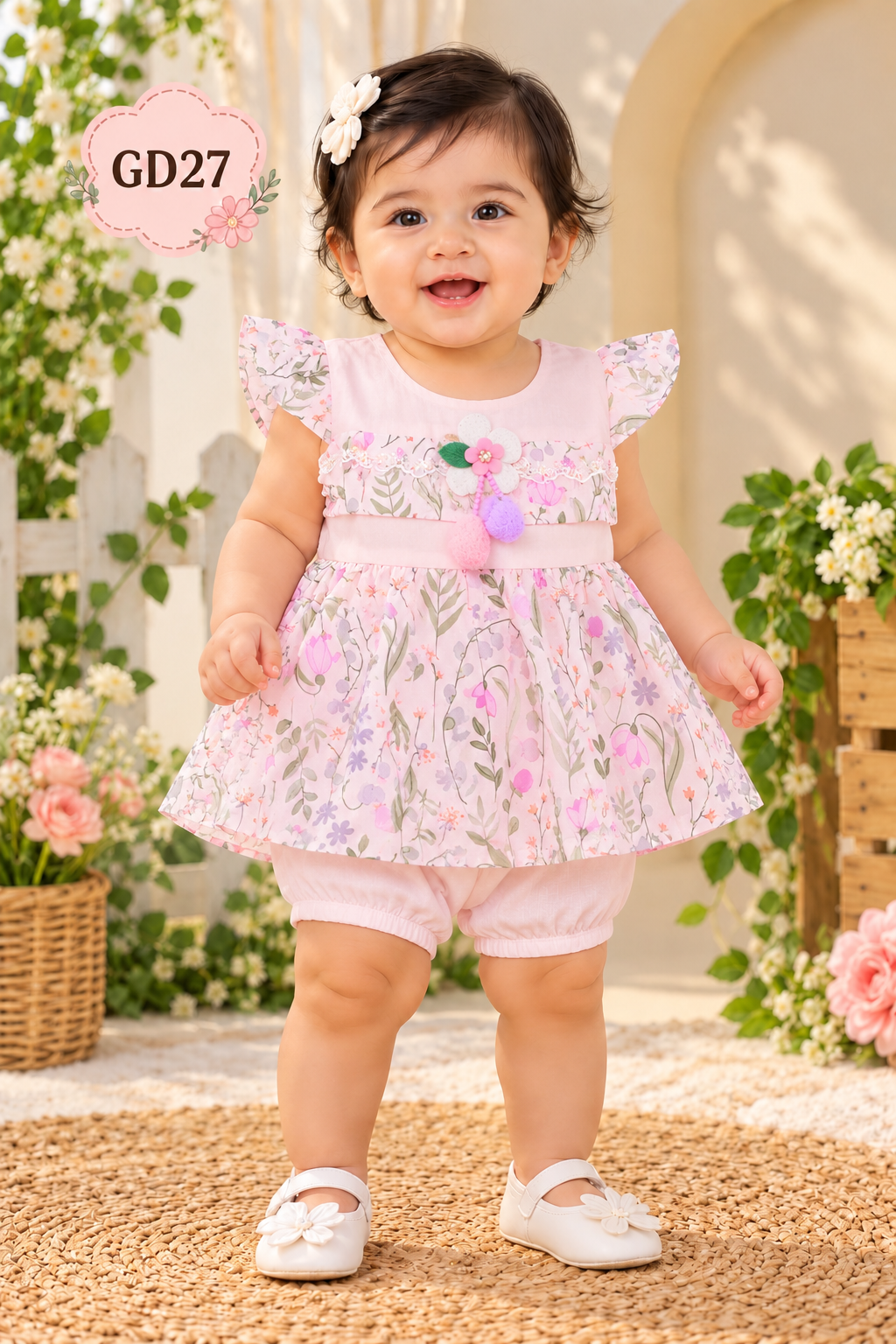 Premium Baby Girls Floral Nima & Bloomer Set-GD27