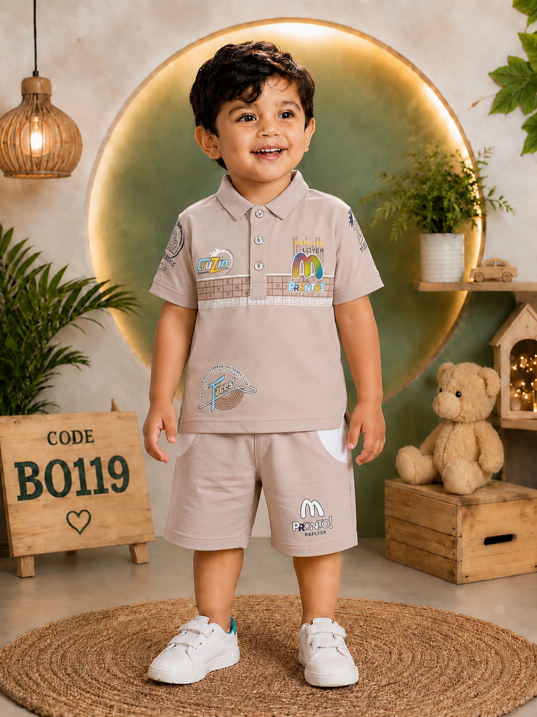Boys Premium Polo T-Shirt & Shorts Set – BO119