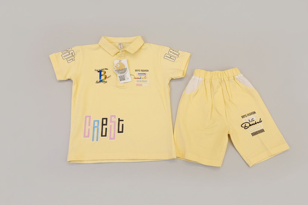 Boys Casual Polo T-Shirt & Shorts Set – CREST Edition 242