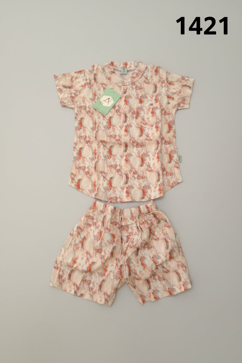 Boys Premium Printed Shirt & Shorts Set-C53