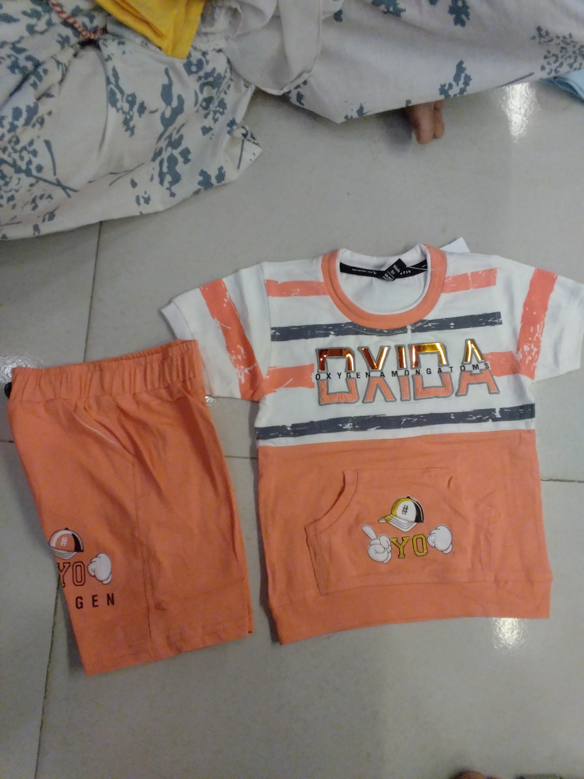 Kids “OXYDA YO” Printed T-Shirt & Shorts Set 348