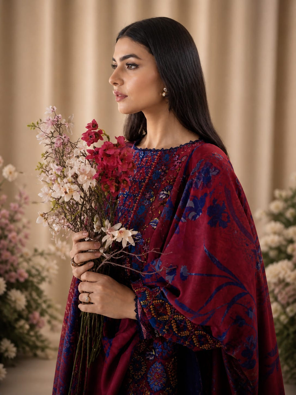 Luxury Digital Printed Lawn Three Piece Set-C247