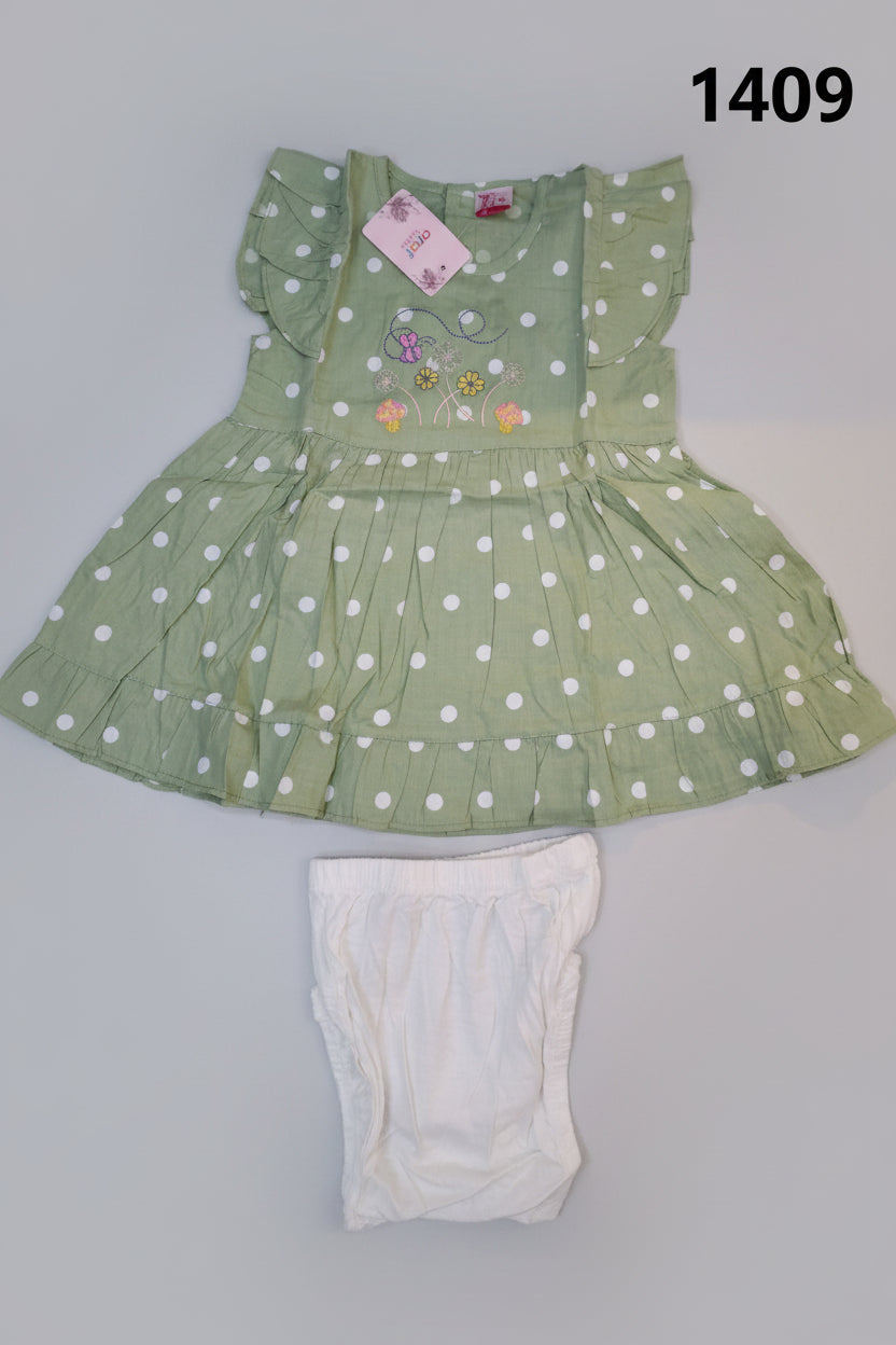 Baby Girl Frock with Diaper Cover Set A98