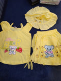 Girls Cute Bear Top, Skirt & Hat 3-Piece Set 142