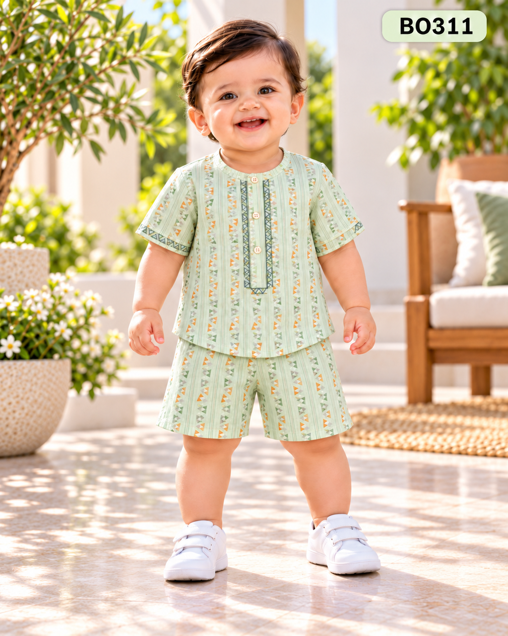 Boys Premium Printed Nima & Shorts Set-BO311