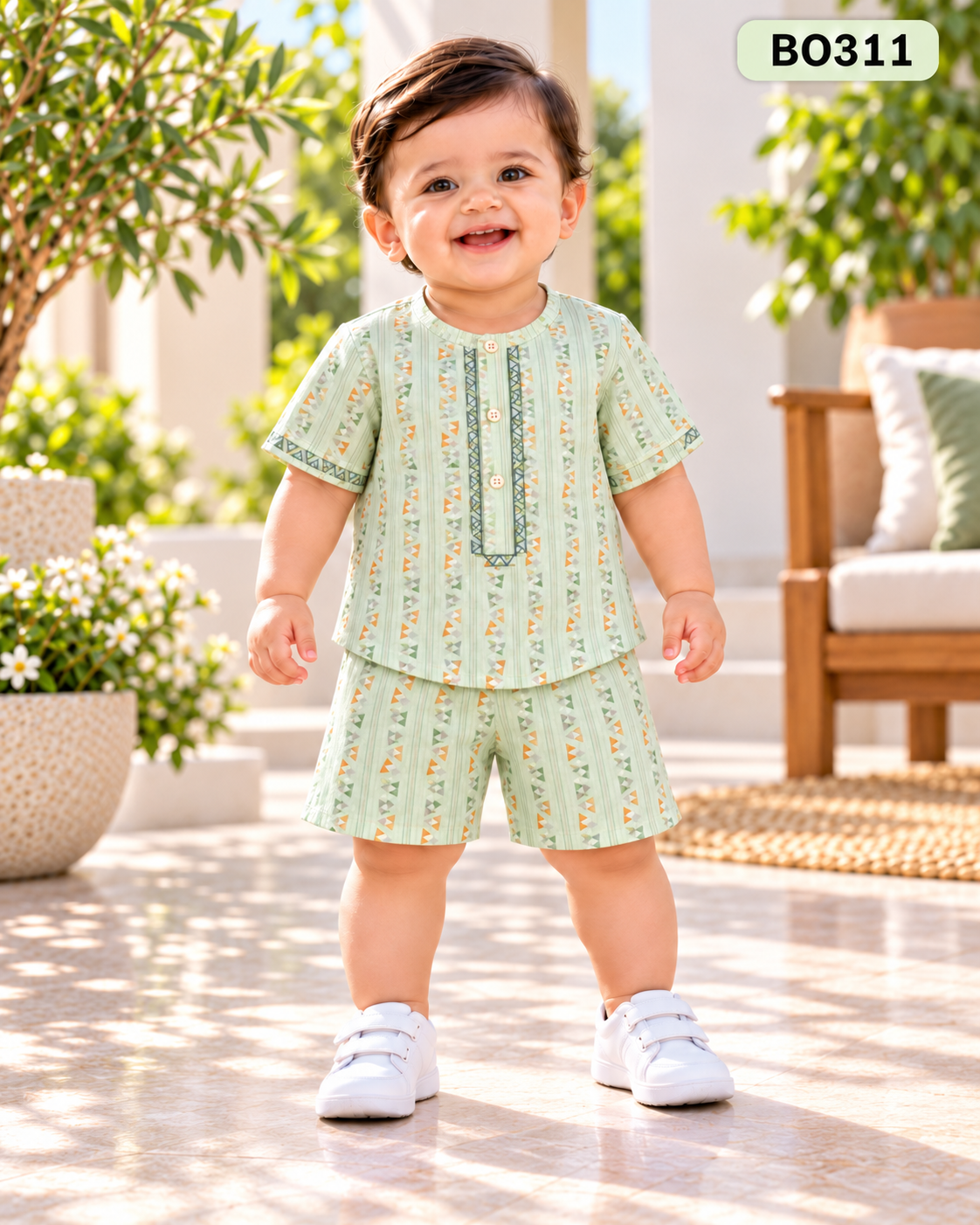 Boys Premium Printed Nima & Shorts Set-BO311