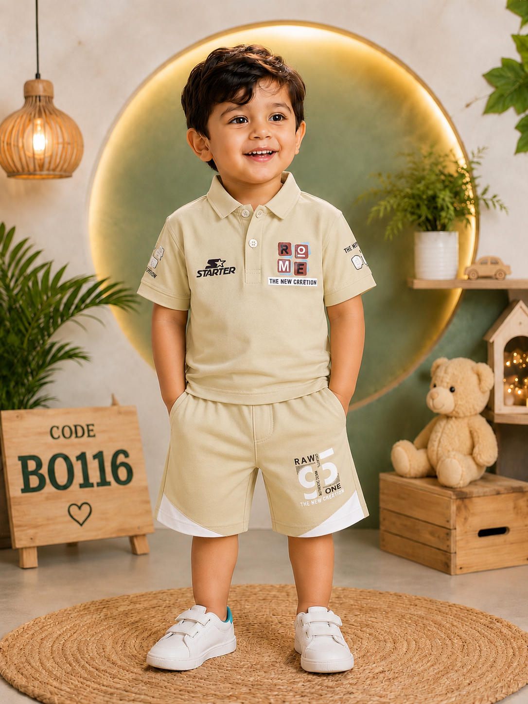 Boys Premium Polo T-Shirt & Shorts Set – BO116