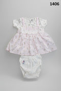 Premium Floral Baby Girl Dress Set with Bloomers 1406