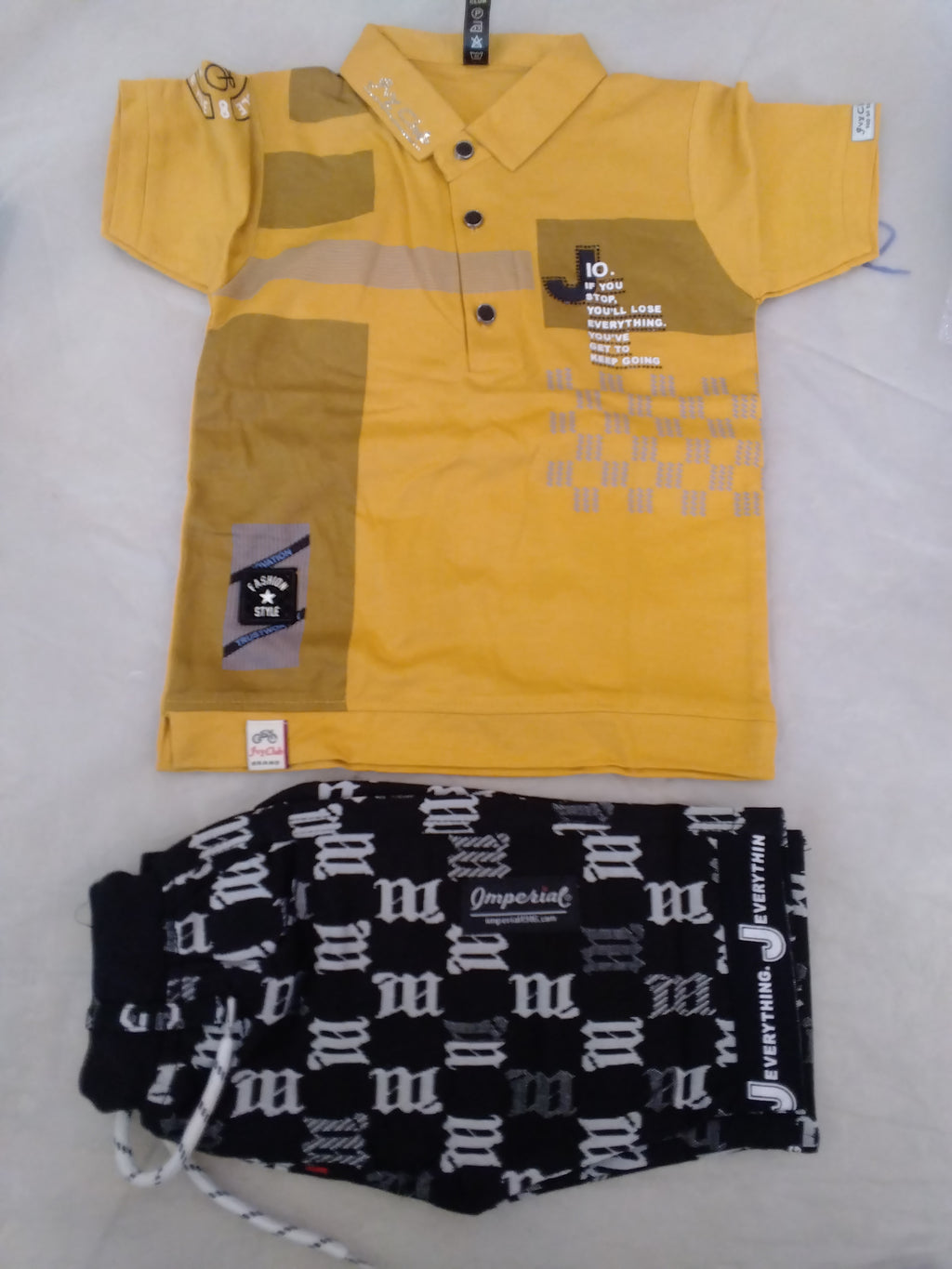 Boys Casual Polo T-Shirt & Printed Shorts Set 349